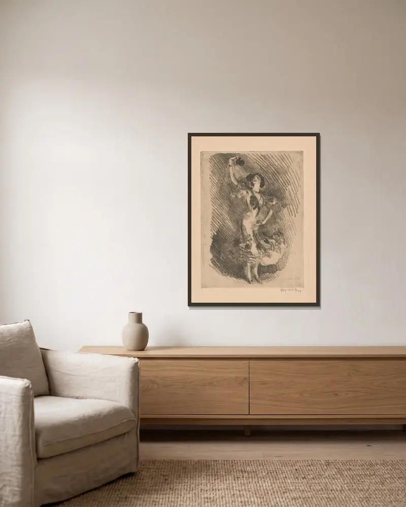 Eine Rose erhebend von Józef Mehoffer gerahmt an einer Wand