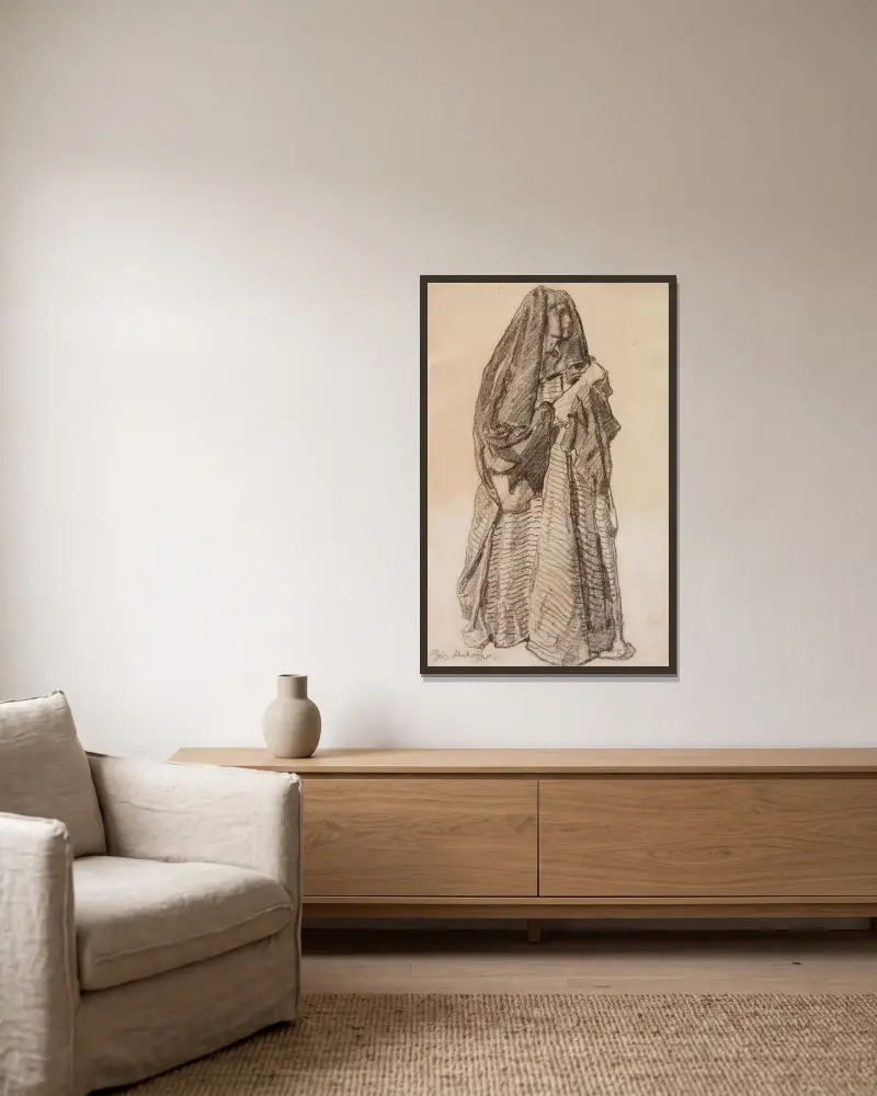 Sankta Maria Magdalena av Józef Mehoffer inramad på en vägg