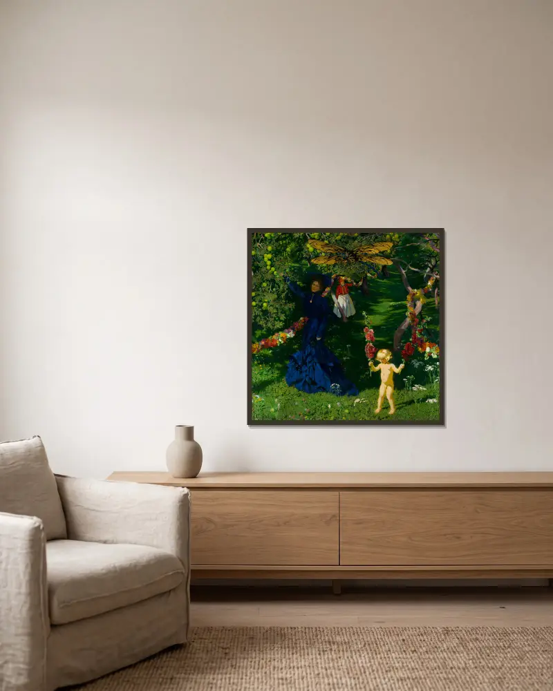 Seltsamer Garten von Józef Mehoffer gerahmt an einer Wand