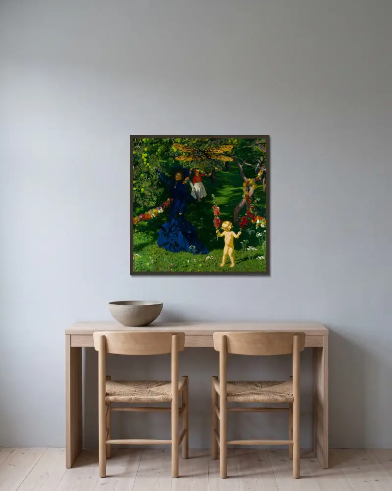 Seltsamer Garten von Józef Mehoffer gerahmt an einer Wand