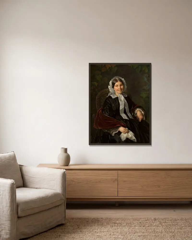 Portrait of Matylda Werner av Józef Simmler inramad på en vägg