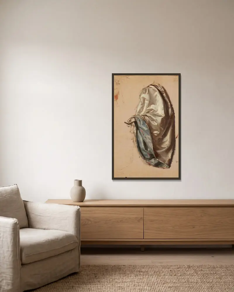 Studie einer Dame mit Laute von Józef Simmler gerahmt an einer Wand