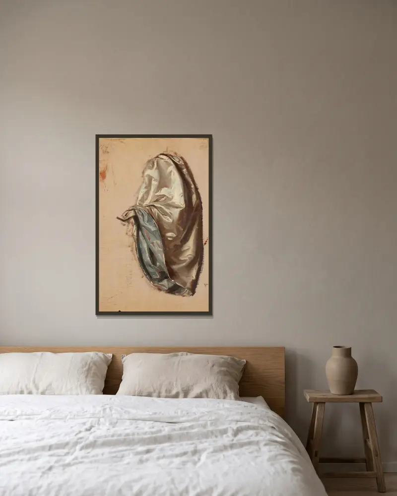 Studie einer Dame mit Laute von Józef Simmler gerahmt an einer Wand