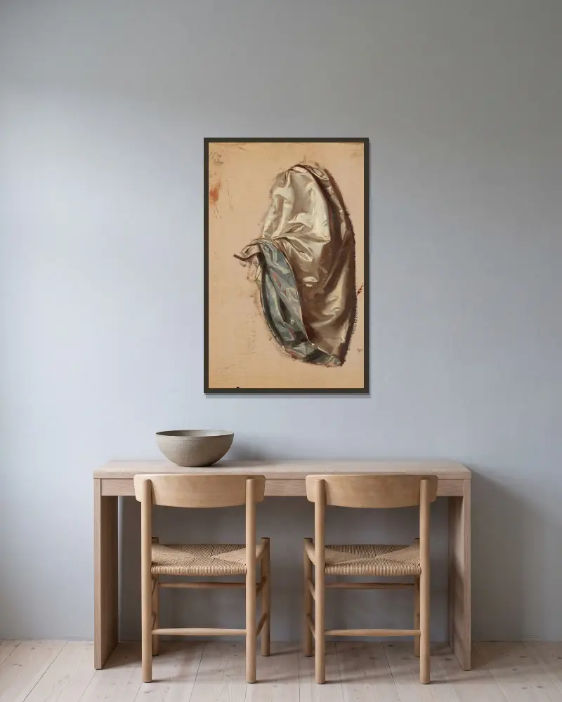 Studie einer Dame mit Laute von Józef Simmler gerahmt an einer Wand
