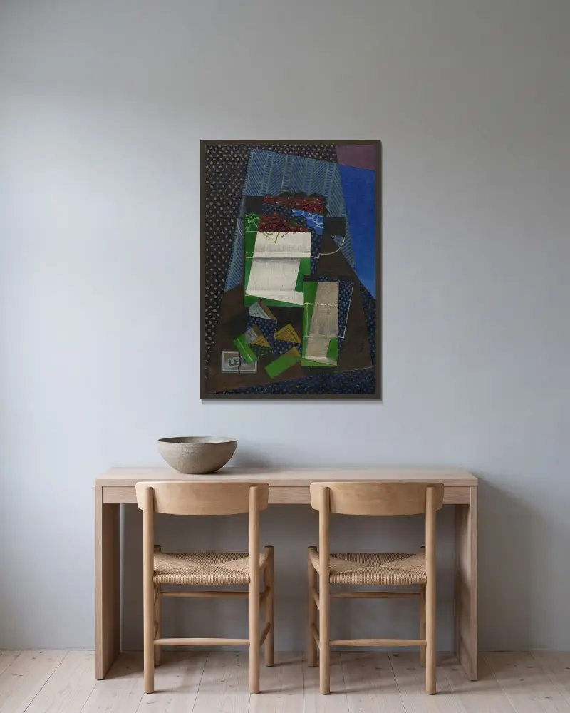 Körsbär av Juan Gris inramad på en vägg