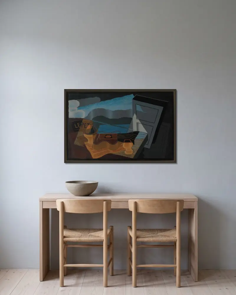 Utsikt över viken av Juan Gris inramad på en vägg