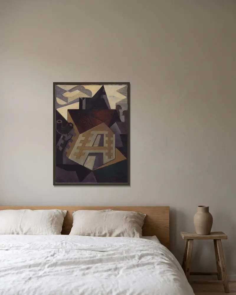 Landskap nära Beaulieu av Juan Gris inramad på en vägg