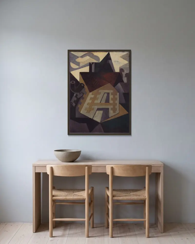 Landskap nära Beaulieu av Juan Gris inramad på en vägg