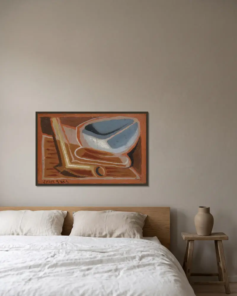 Bunken av Juan Gris inramad på en vägg