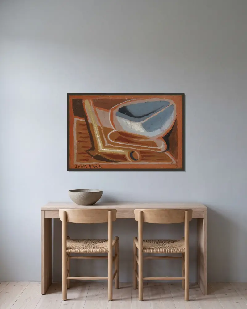 Bunken av Juan Gris inramad på en vägg
