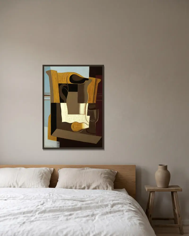 Le Broc av Juan Gris inramad på en vägg