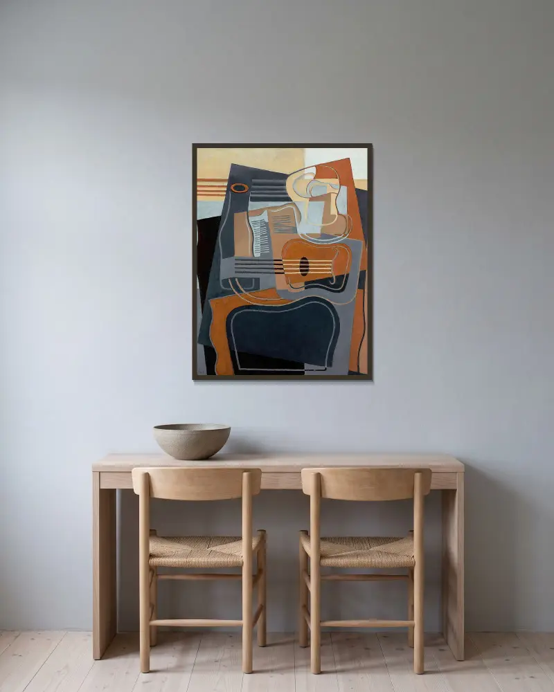 Le guéridon, Juan Gris v rámu na stěně