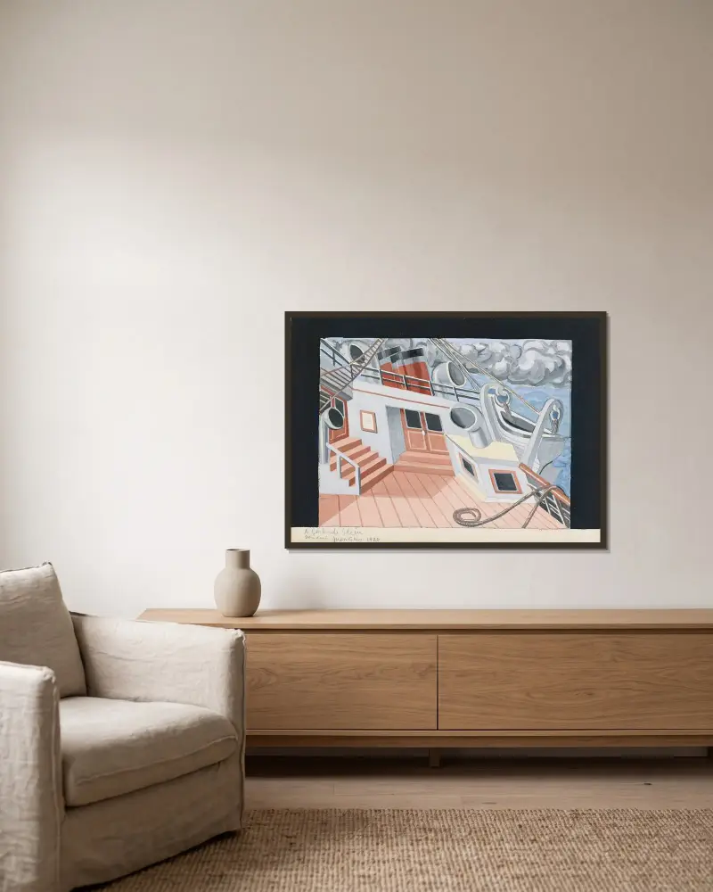 Strandstolens bro av Juan Gris inramad på en vägg
