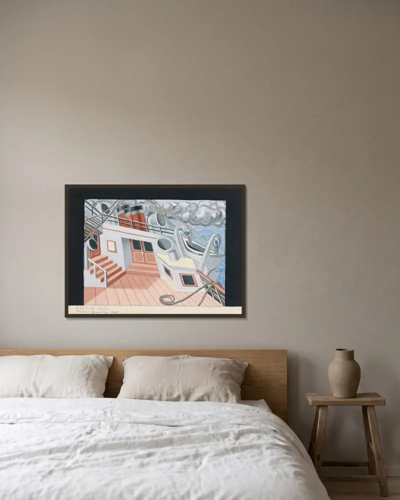 Strandstolens bro av Juan Gris inramad på en vägg