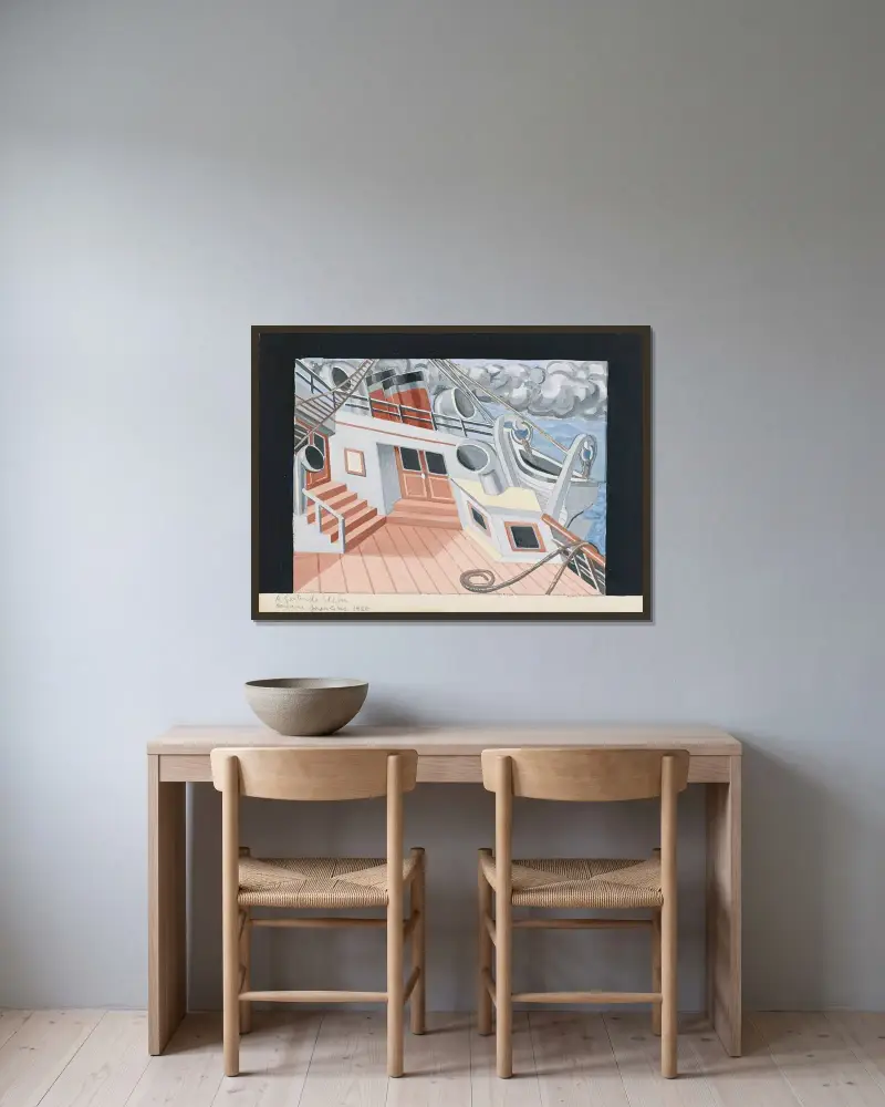 Strandstolens bro av Juan Gris inramad på en vägg