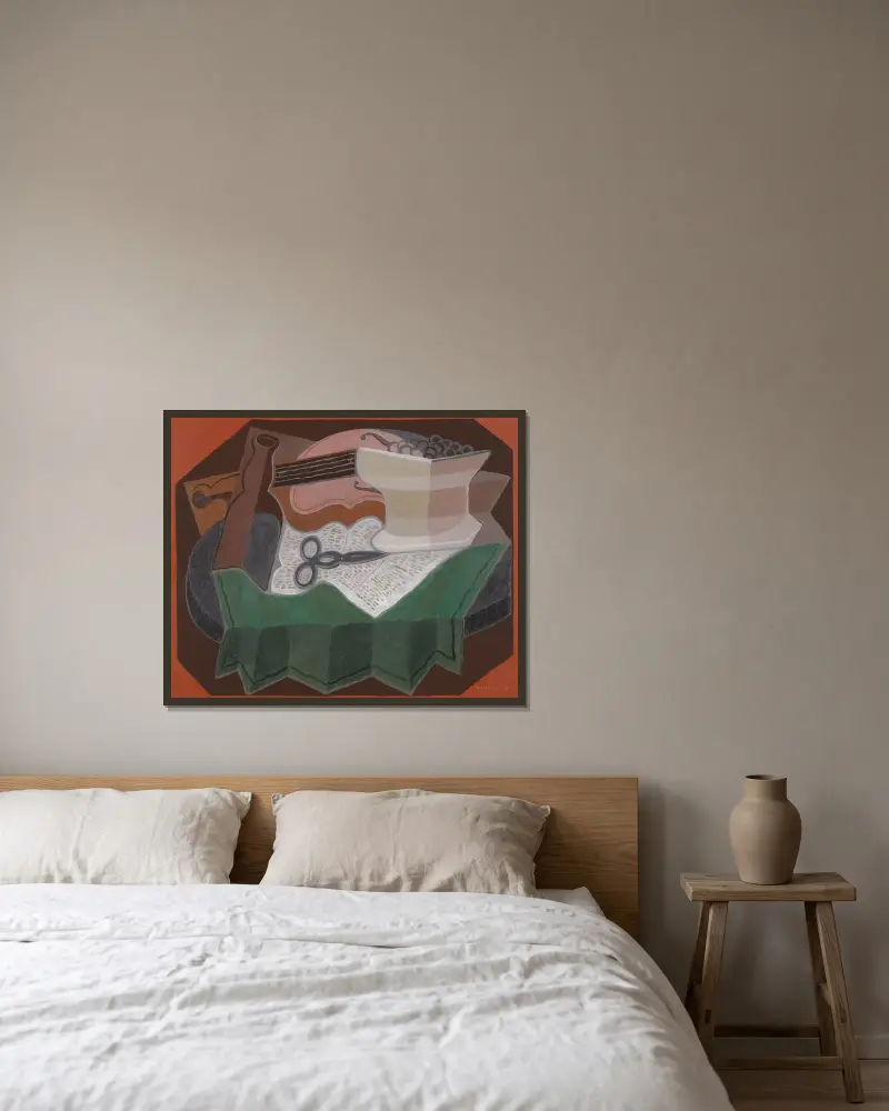 Saxen av Juan Gris inramad på en vägg