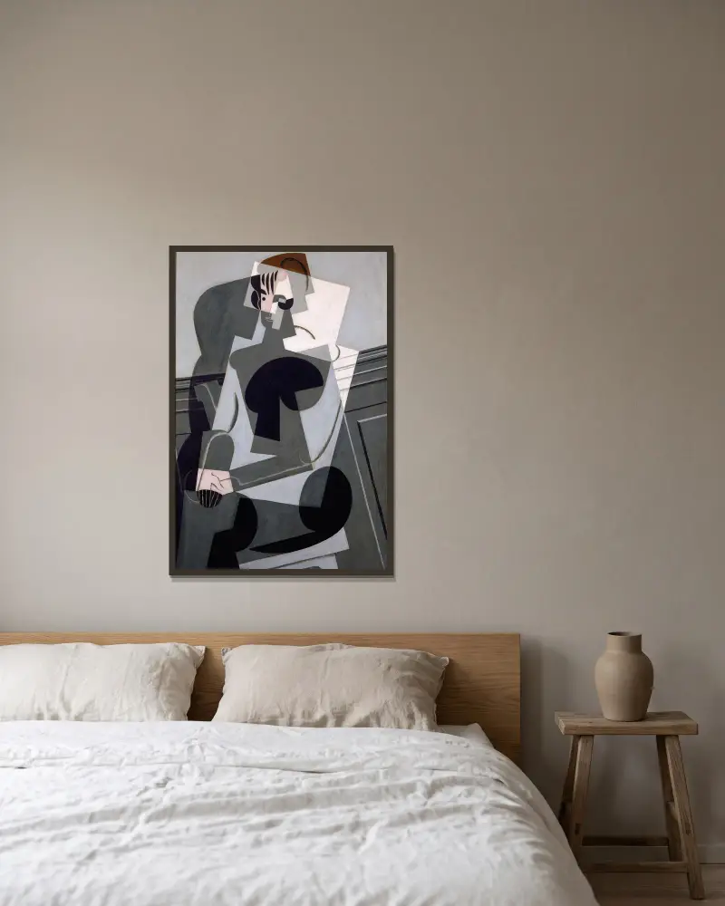 Portrait of Josette Gris av Juan Gris inramad på en vägg