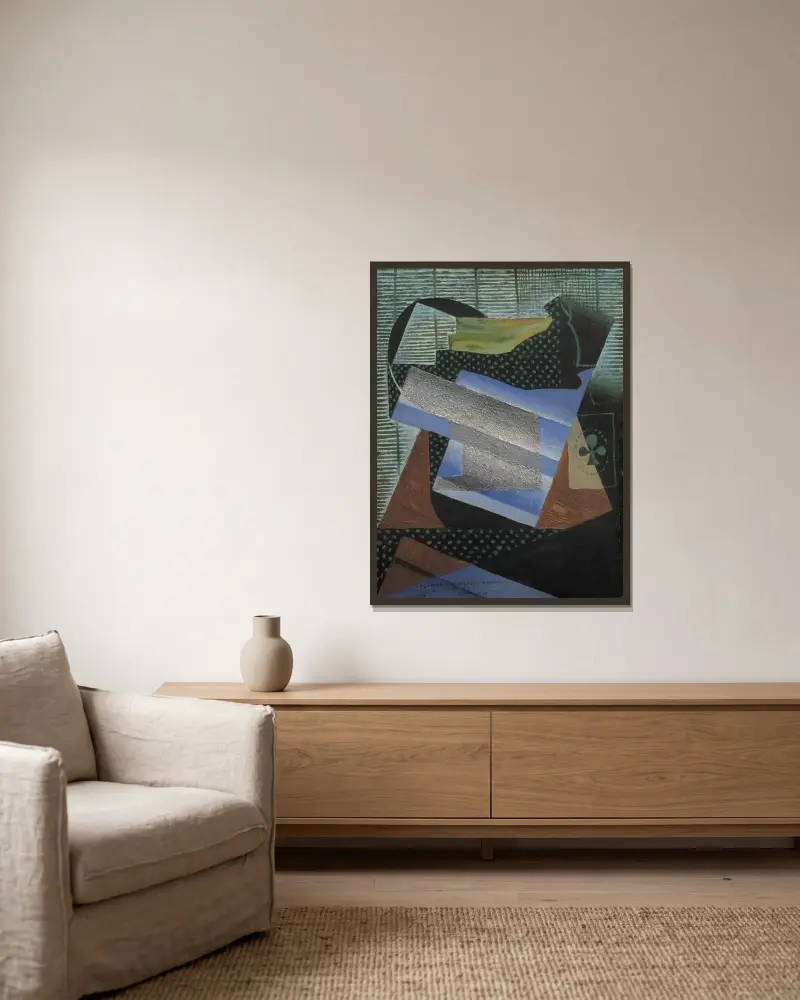 Stilleben av Juan Gris inramad på en vägg