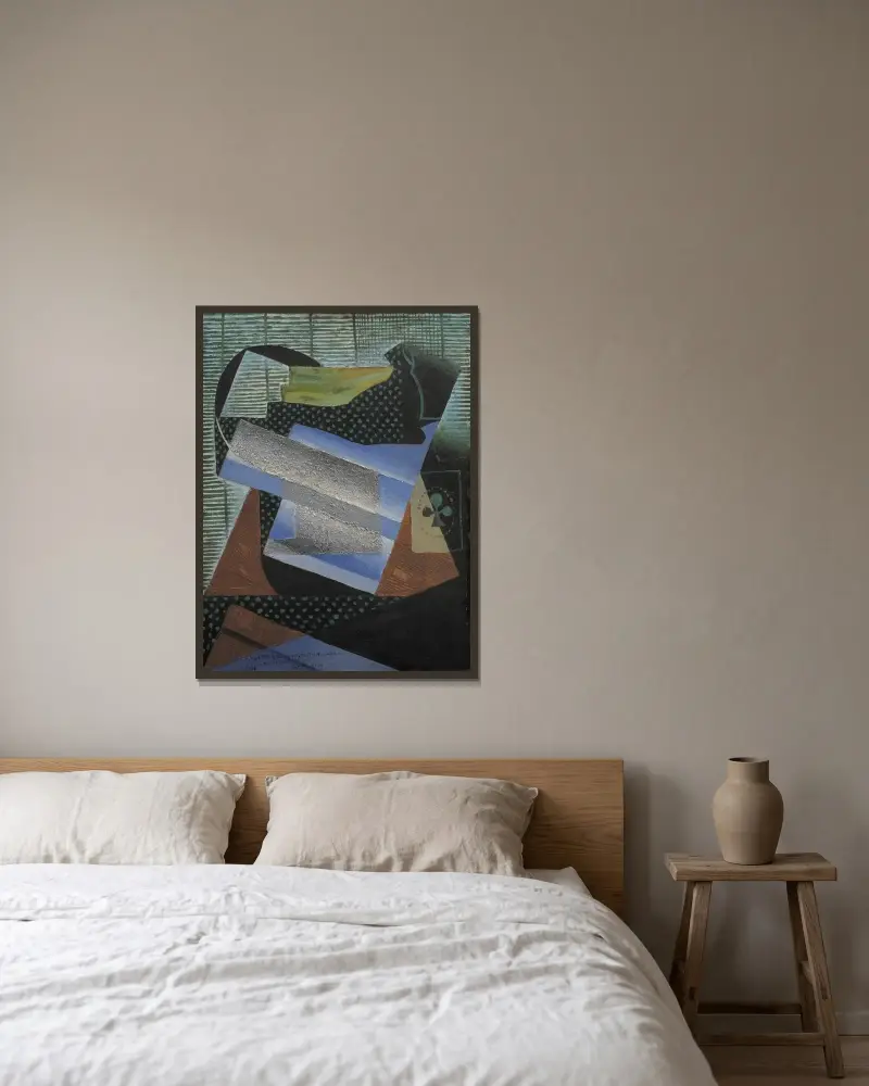 Stilleben av Juan Gris inramad på en vägg