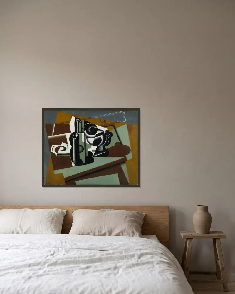 Stilleben av Juan Gris inramad på en vägg