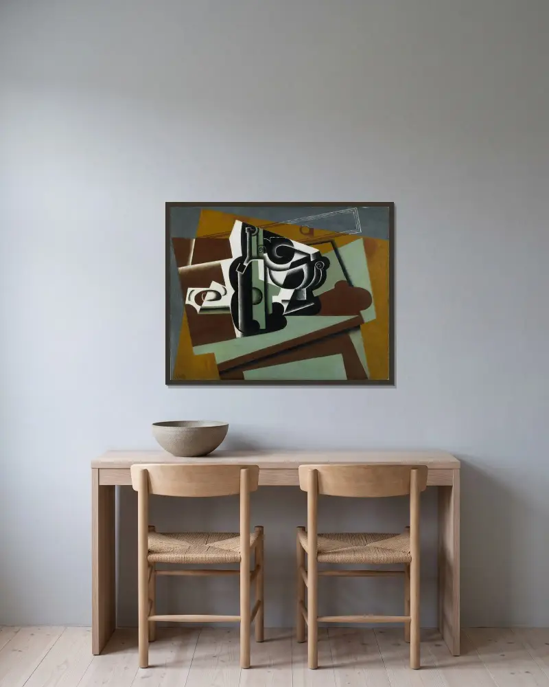 Stilleben av Juan Gris inramad på en vägg