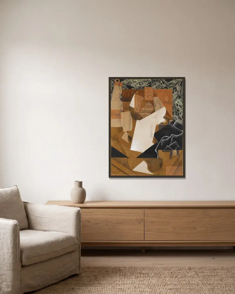 Zátiší s hrozny, Juan Gris v rámu na stěně