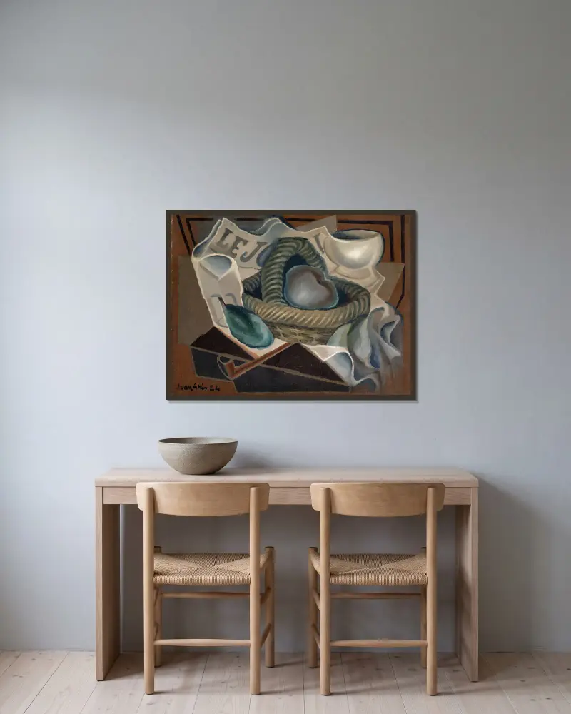 Kosz, Juan Gris w ramie na ścianie