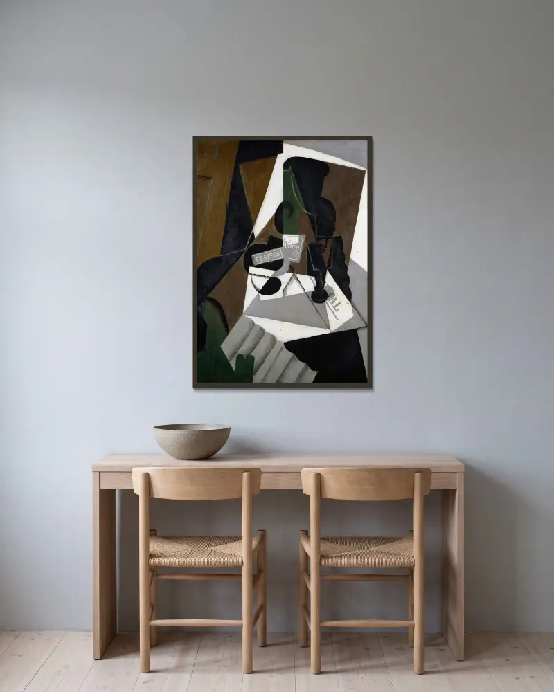 Burk med jordgubbssylt av Juan Gris inramad på en vägg