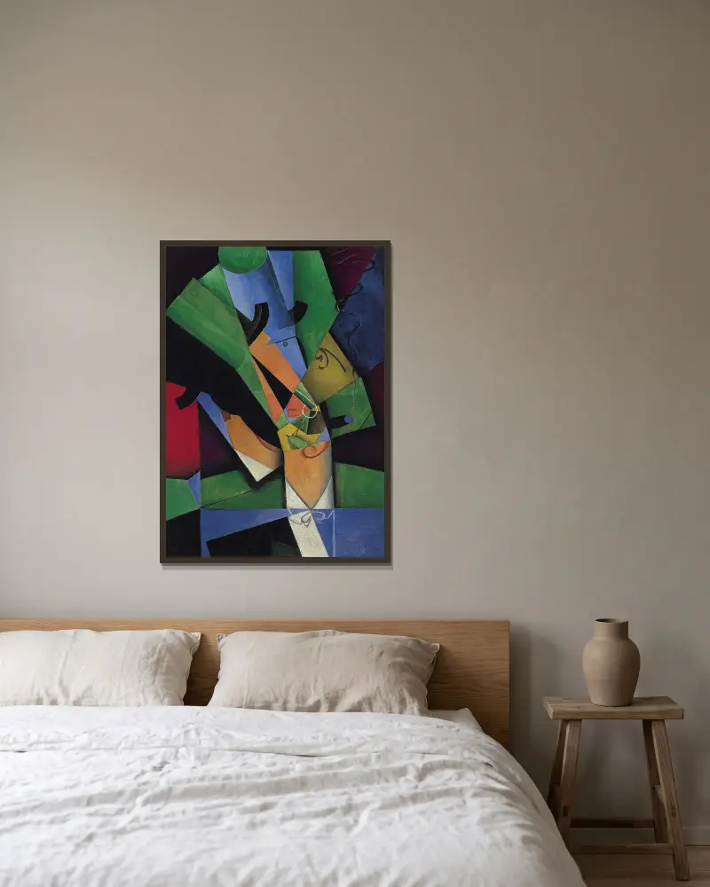 Der Raucher von Juan Gris gerahmt an einer Wand