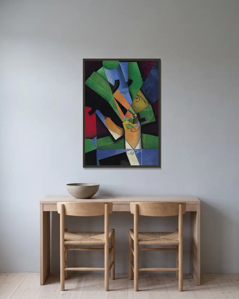Der Raucher von Juan Gris gerahmt an einer Wand