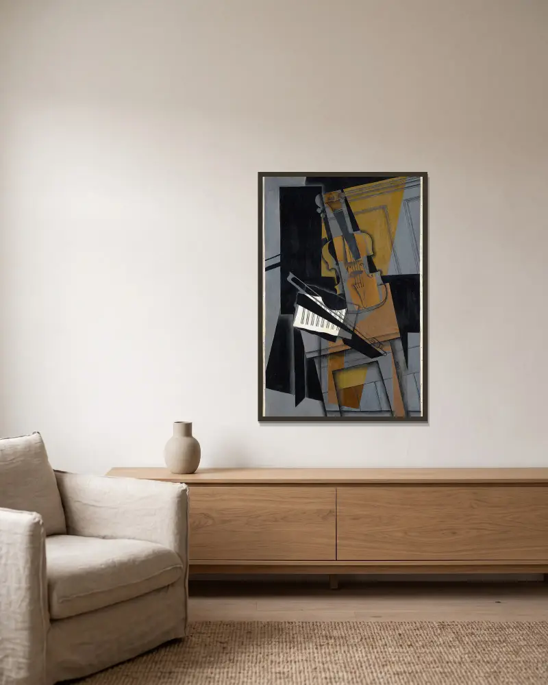Die Violine von Juan Gris gerahmt an einer Wand