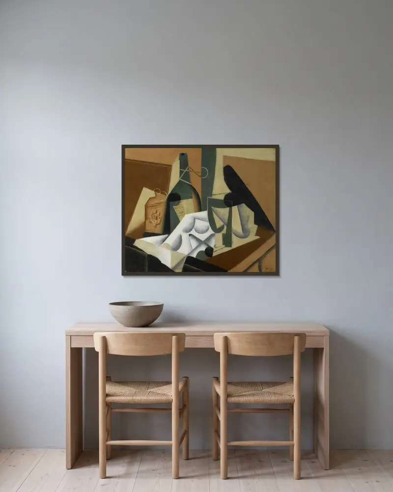 The White Tablecloth av Juan Gris inramad på en vägg