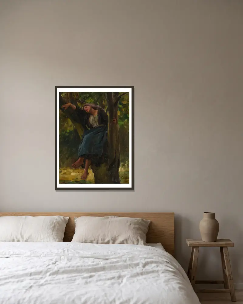 Mittagsschlaf von Jules Breton gerahmt an einer Wand
