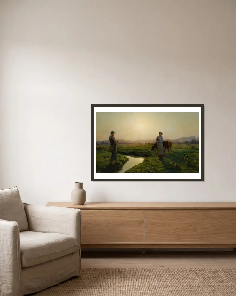 Poranek, Jules Breton w ramie na ścianie
