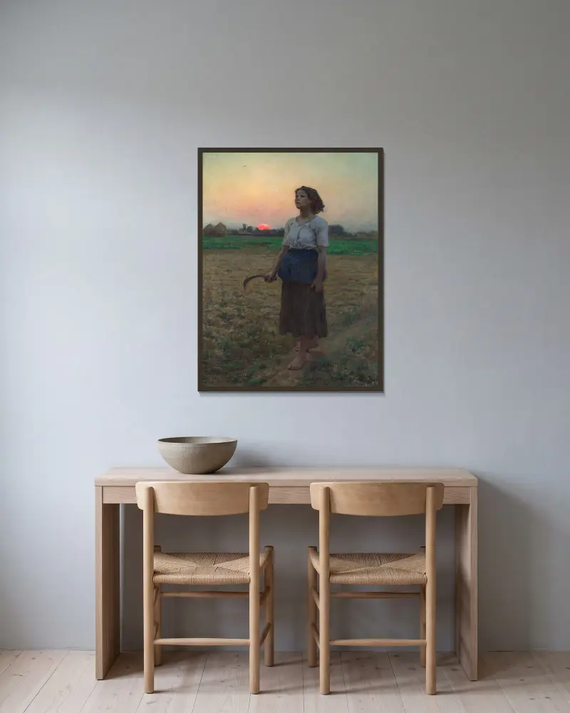 Śpiew skowronka, Jules Breton w ramie na ścianie