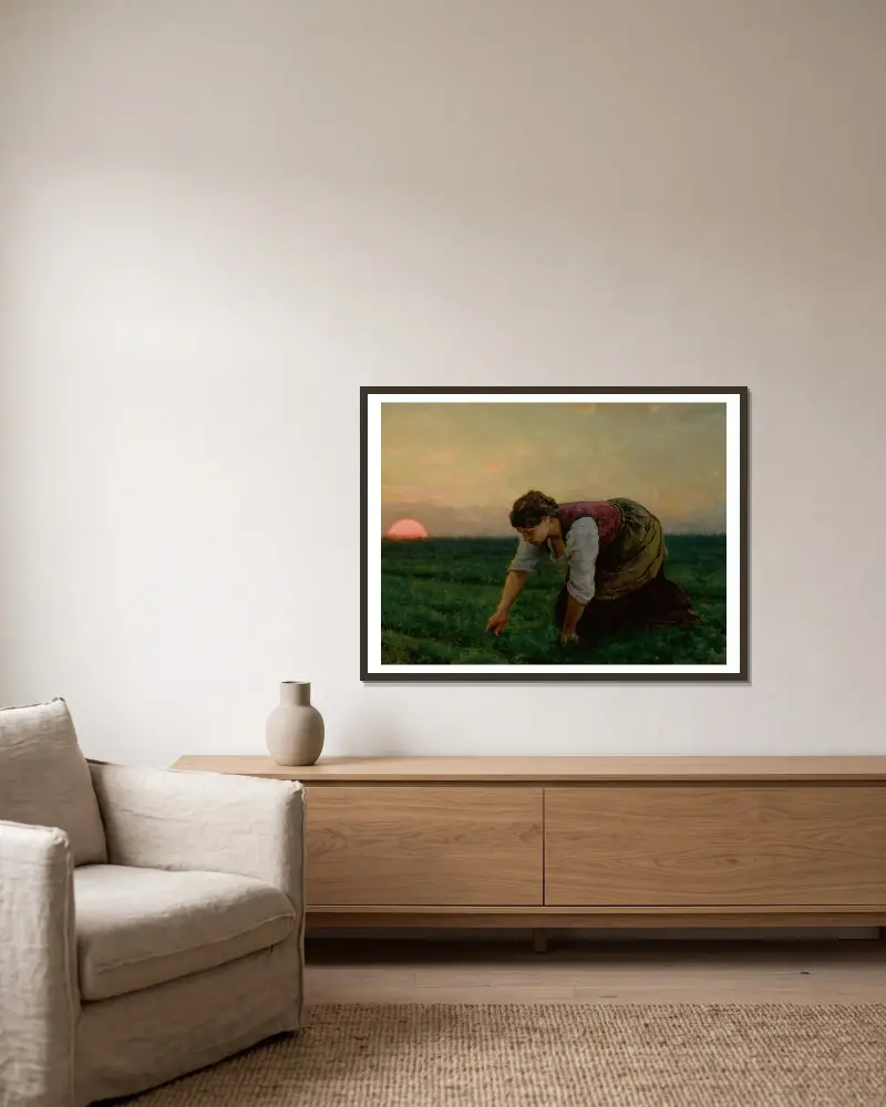Plečka, Jules Breton v rámu na stěně