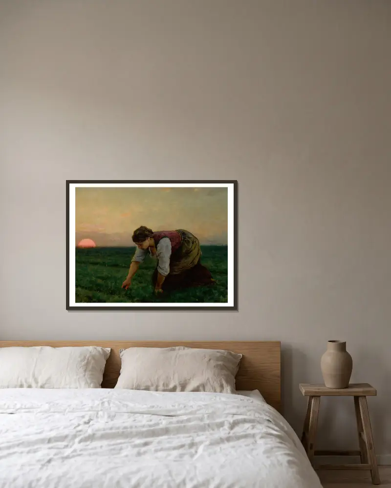 Plečka, Jules Breton v rámu na stěně