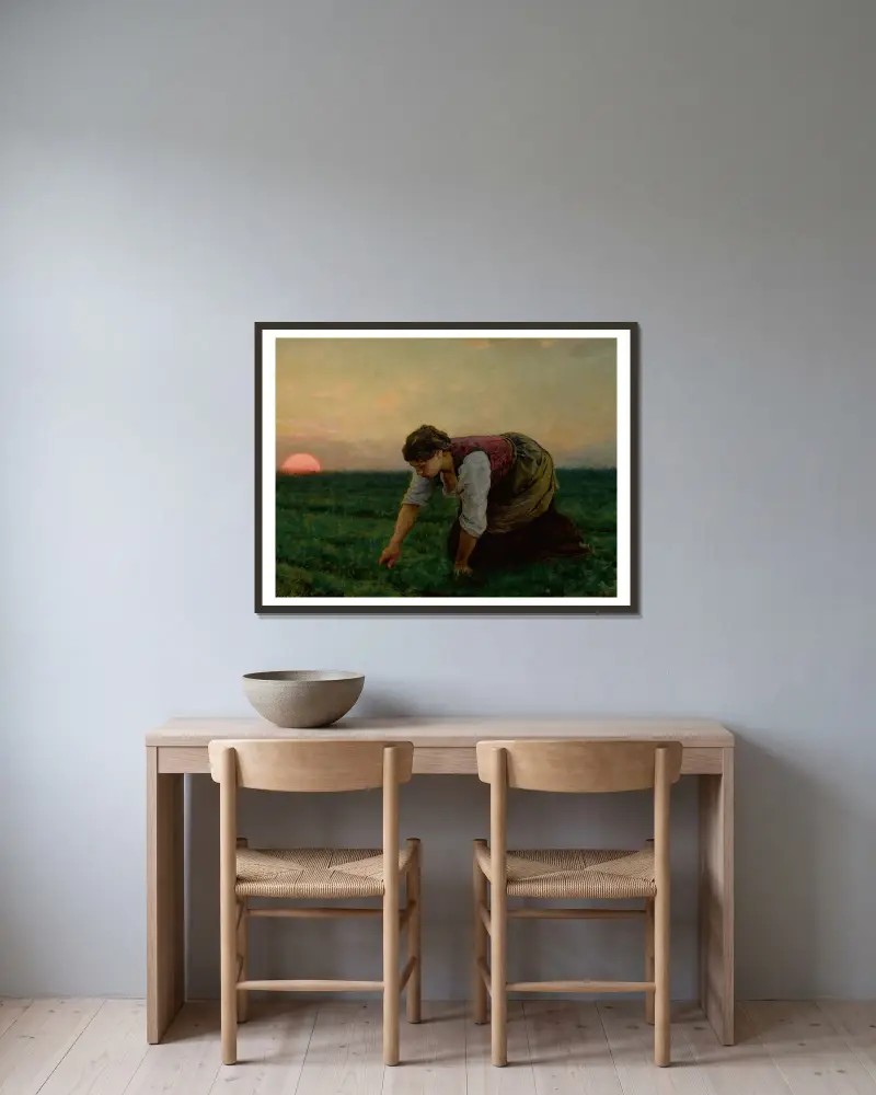 Plečka, Jules Breton v rámu na stěně