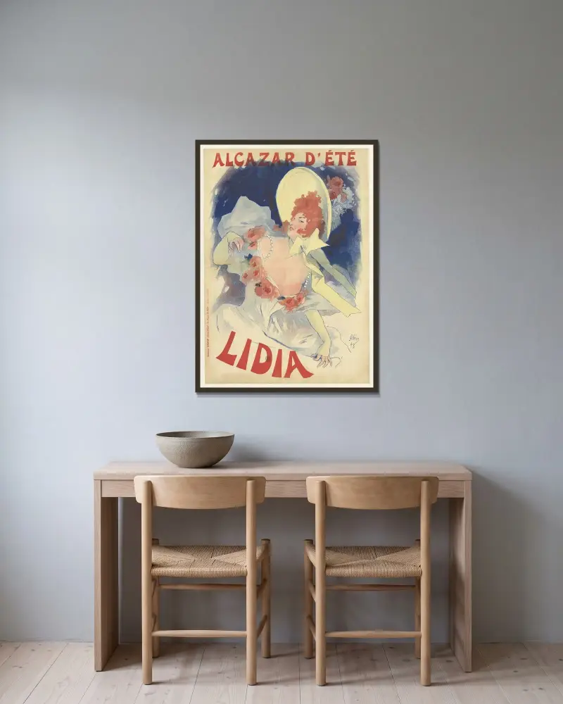 Alcazar d’été. Lidia av Jules Chéret inramad på en vägg