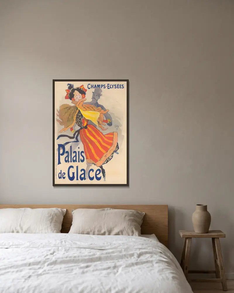 Champs-Elysées, Palais de Glace av Jules Chéret inramad på en vägg