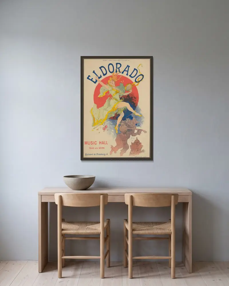 Eldorado av Jules Chéret inramad på en vägg