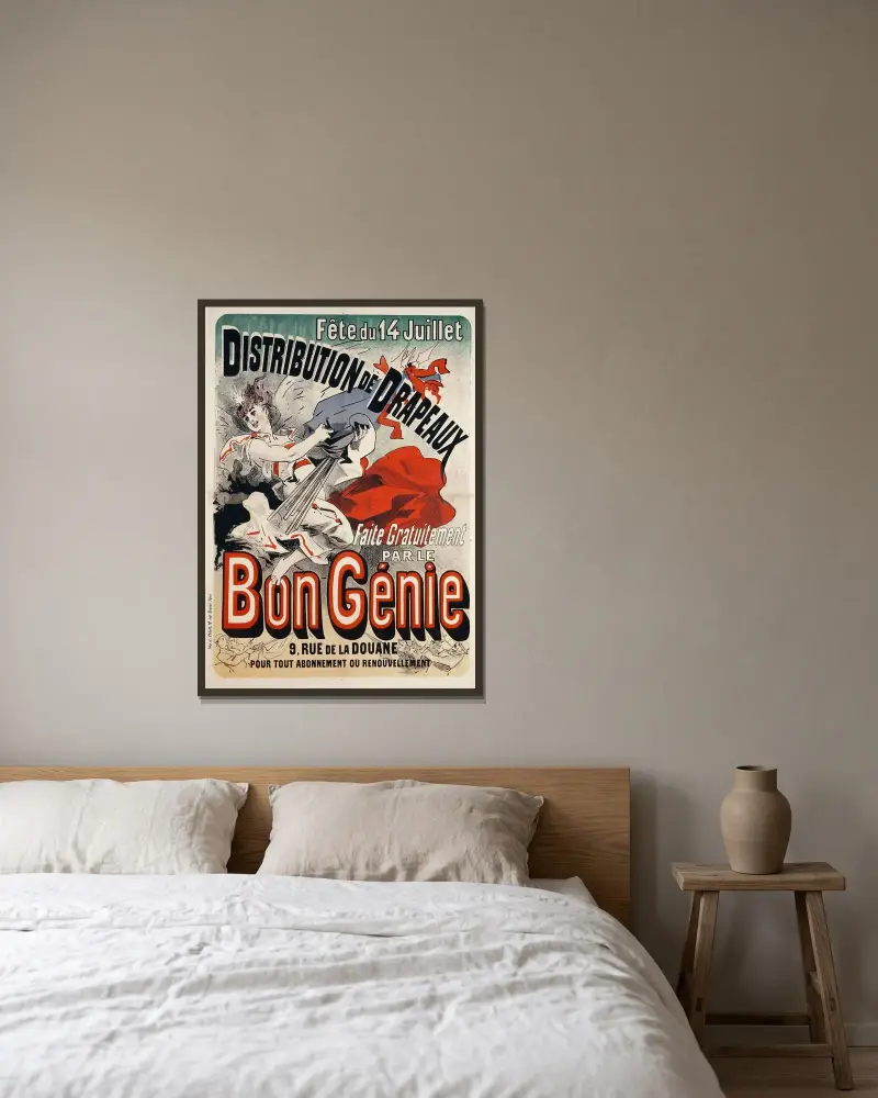 Faite Gratuitement Par Le Bon Génie av Jules Chéret inramad på en vägg