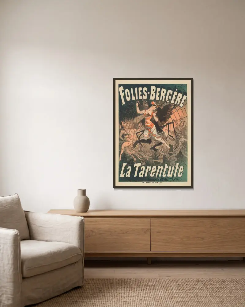Folies-Bergère. Taranteln av Jules Chéret inramad på en vägg
