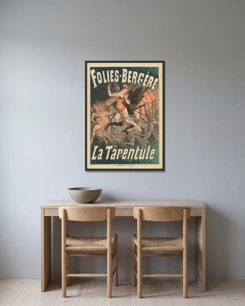 Folies-Bergère. Taranteln av Jules Chéret inramad på en vägg