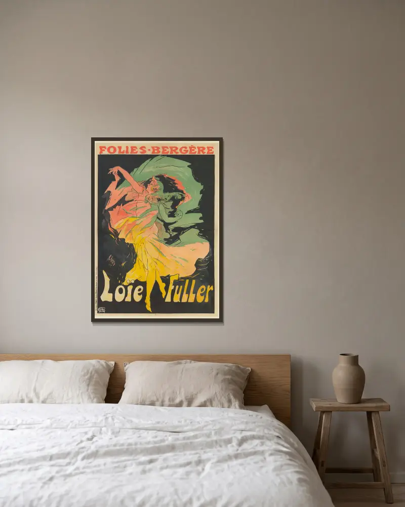 Folies Bergère. Loïe Fuller av Jules Chéret inramad på en vägg