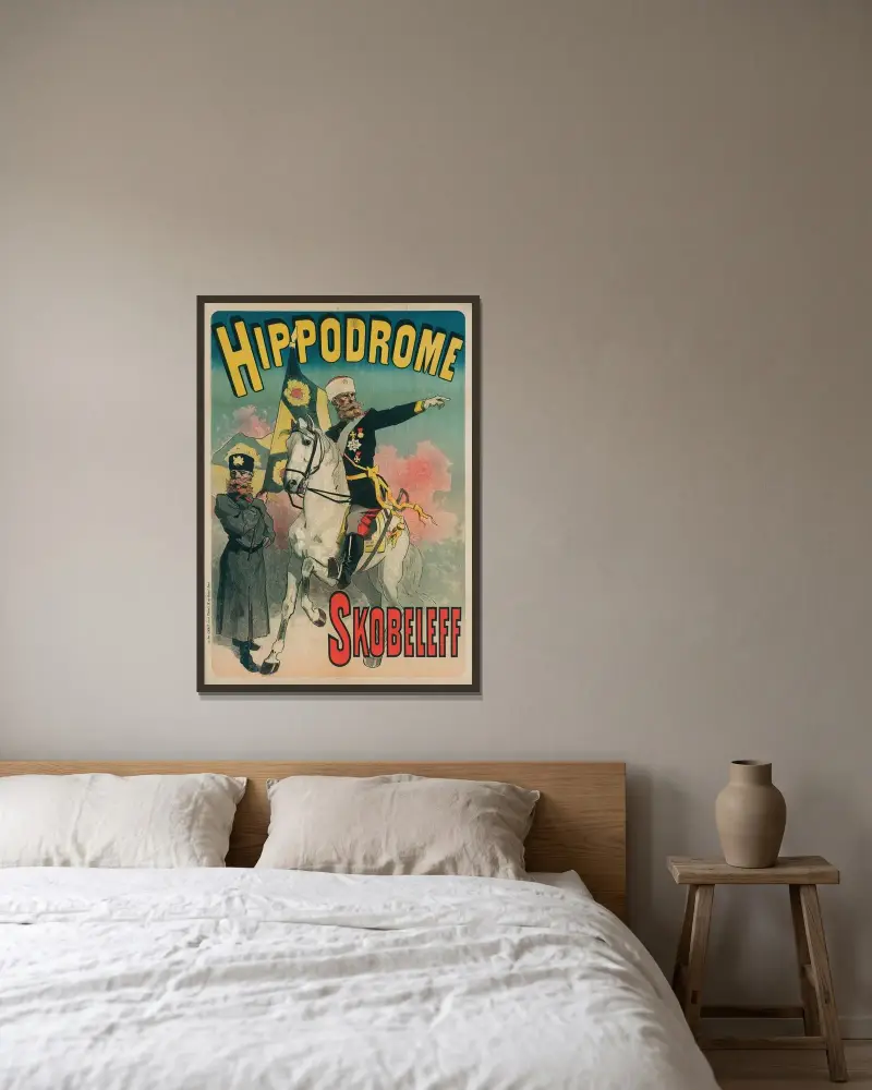 Hippodrome Skobeleff von Jules Chéret gerahmt an einer Wand