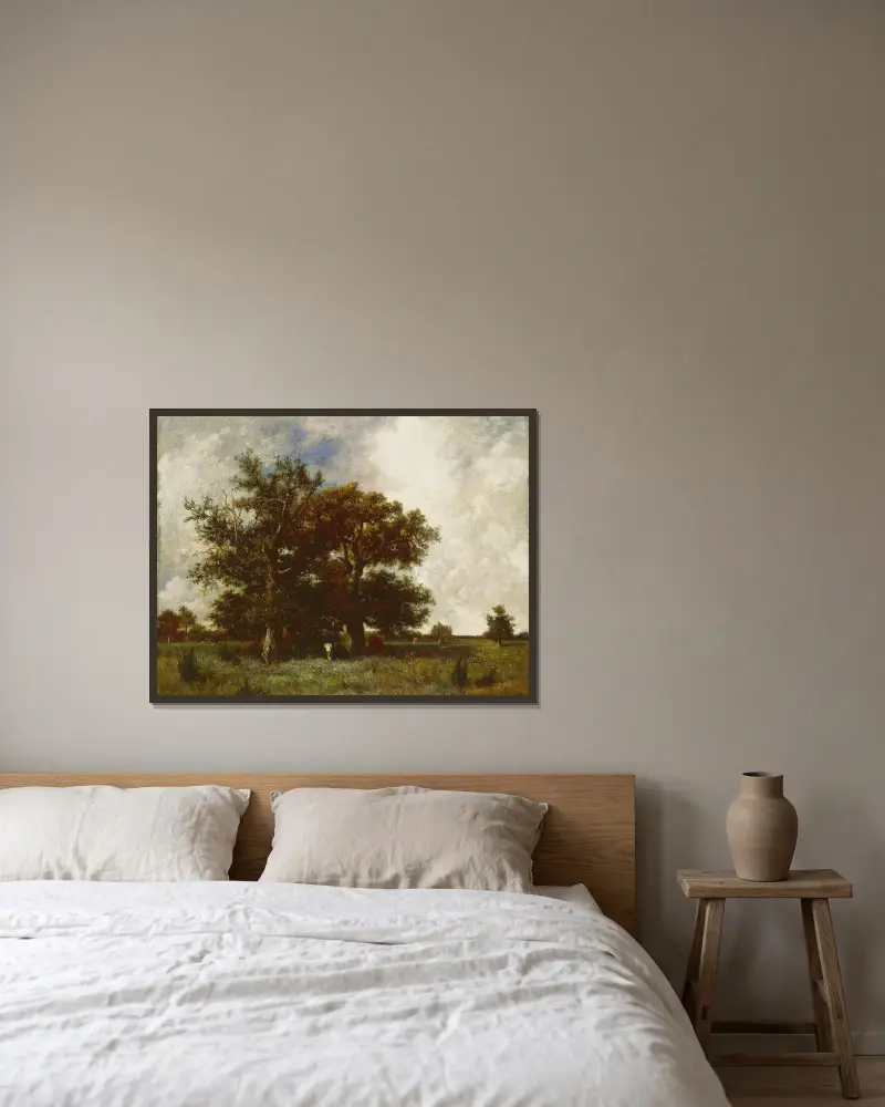 Eichen von Fontainebleau von Jules Dupré gerahmt an einer Wand