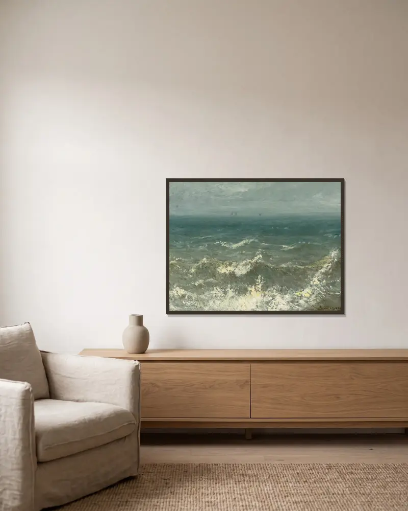 Pleine Mer von Jules Dupré gerahmt an einer Wand