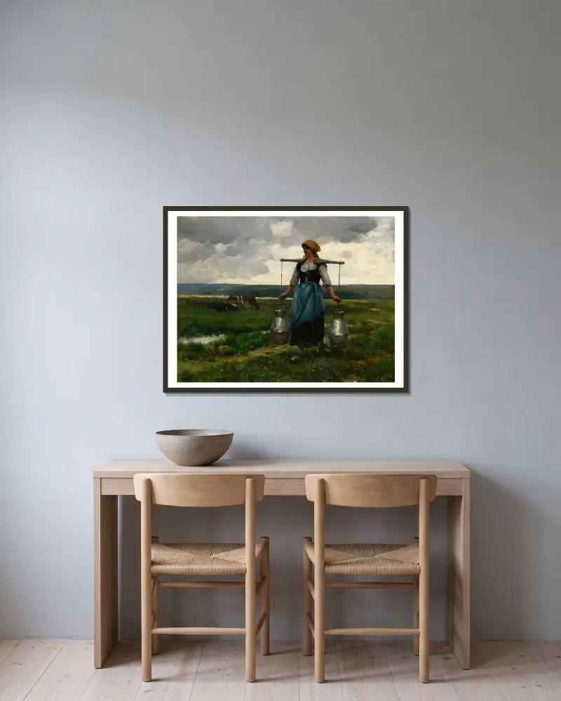 Mjölkbäraren, Jules Dupré v rámu na stěně