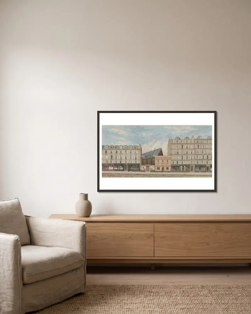 Nummer 4 bis 10 der Rue Racine, 6. Arrondissement von Jules Gaildrau gerahmt an einer Wand